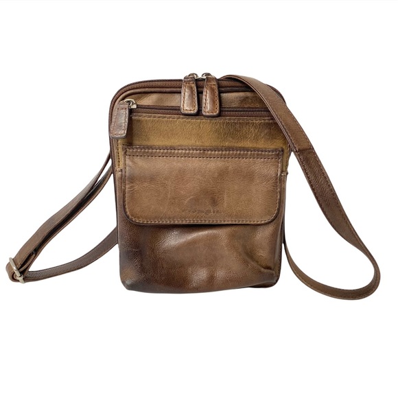 Fossil Handbags - Fossil brown leather crossbody bag